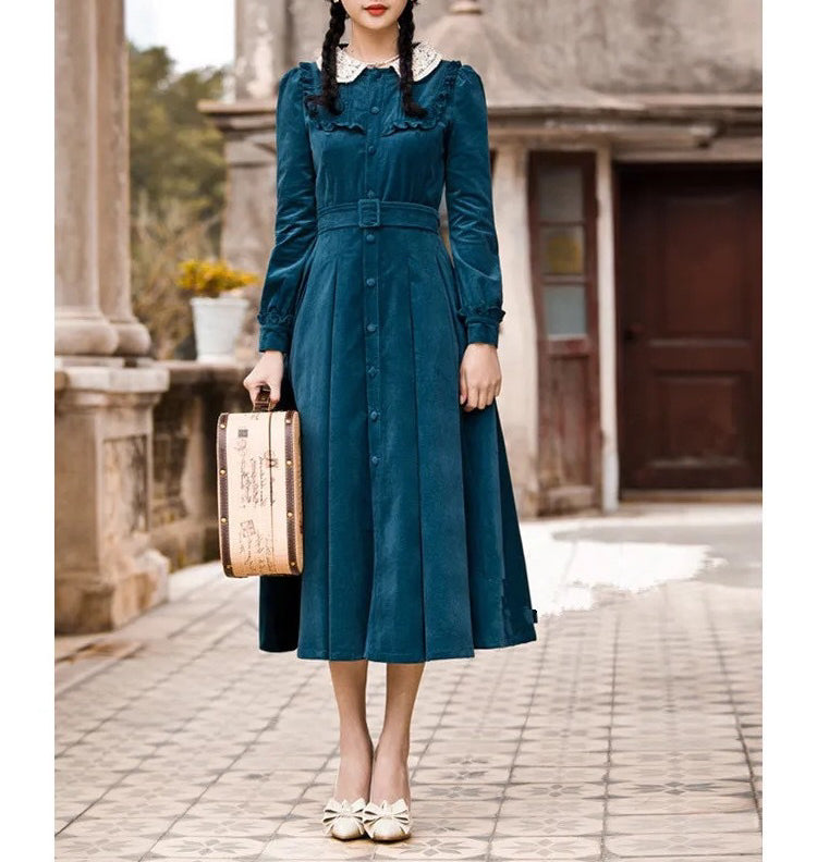 Morena Blues Cottage Witch Corduroy Dress