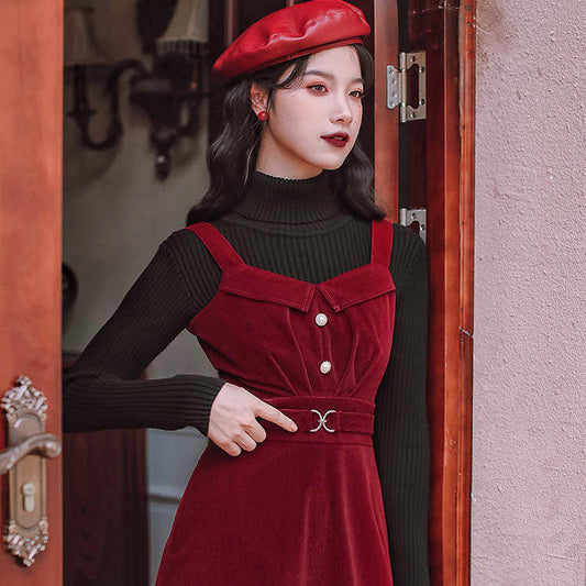 Hollyanna Corduroy Dark Academia Dress