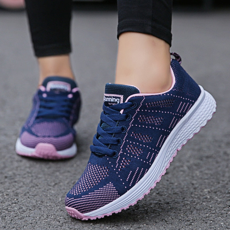 Women's Sports Shoes Fashion Breathable Walking Mesh Flat Shoes Women's Sneakers For Women 2021 Tennis Female Women Casual Shoes