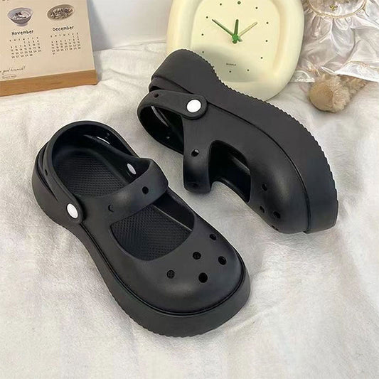 Mo Dou Summer EVA Women's Sandals Mary Jane Shoes for Girls Fashion Outdoor Slippers Non Slip Home Slippers Cool Beach Slides